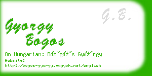 gyorgy bogos business card